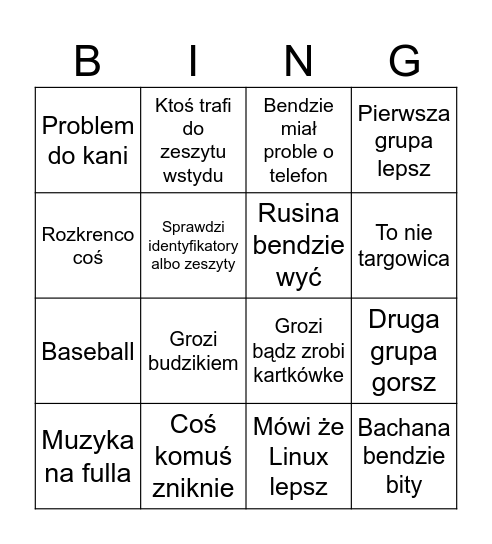 Daziu Bingo Card