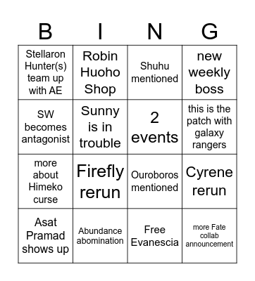 4.2 predictions Bingo Card