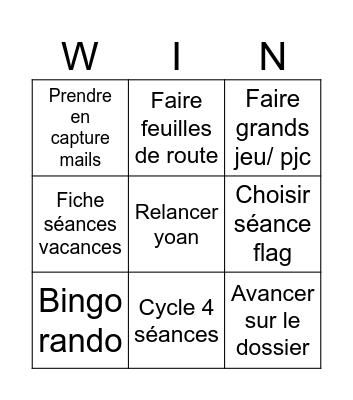 A faire Bingo Card