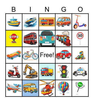 Transport bingo Card