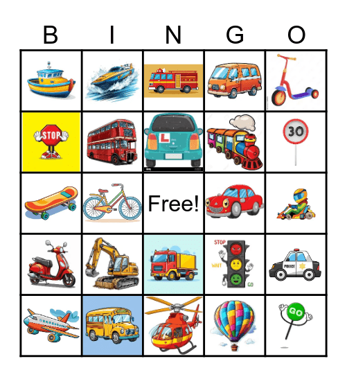 Transport bingo Card