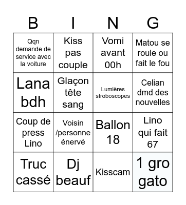 Lino Bingo Card