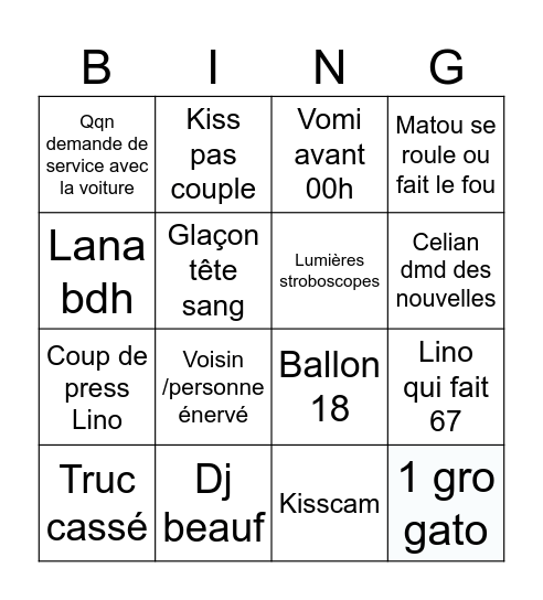 Lino Bingo Card