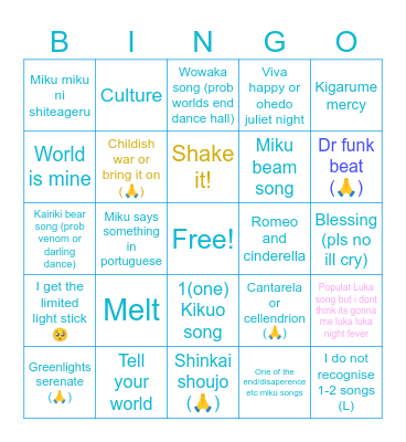 Miku expo 2026 lisboa Bingo Card