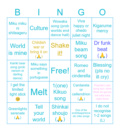 Miku expo 2026 lisboa Bingo Card