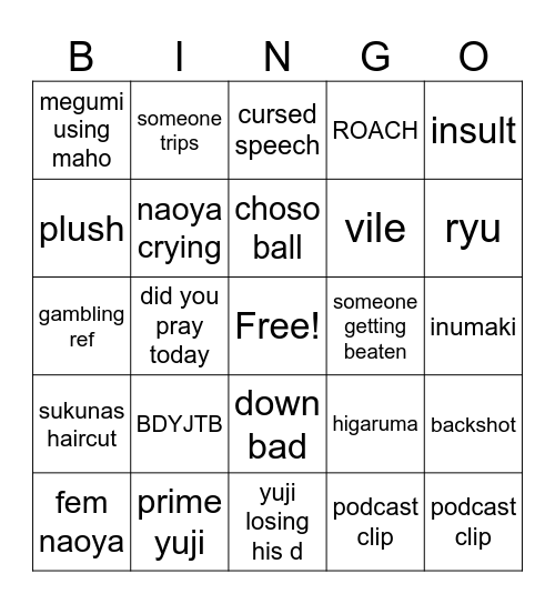 king soda bingo Card
