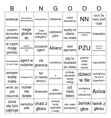 cold calling bingo v2 Bingo Card