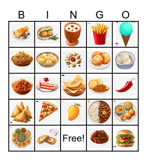 Foodingo Bingo Card