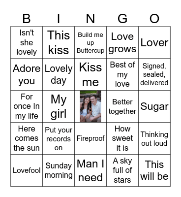 Shayla loves Justin Singo Bingo Card