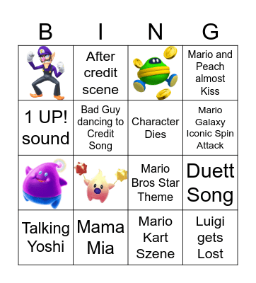 Mario Bingo Card
