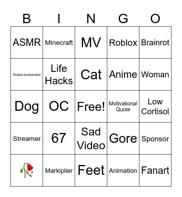 Instagram Bingo Card