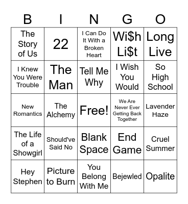 Myers Birthday Bingo Card