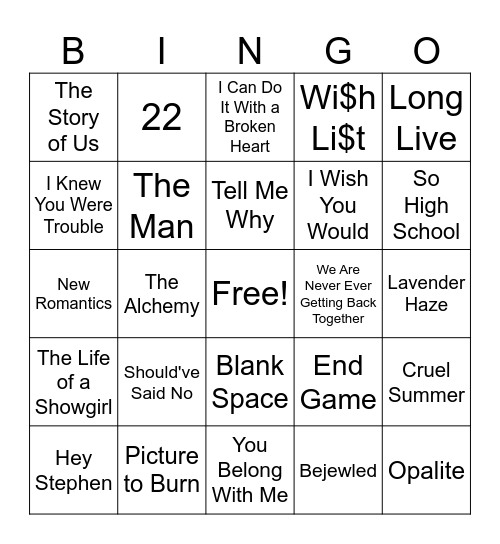Myers Birthday Bingo Card