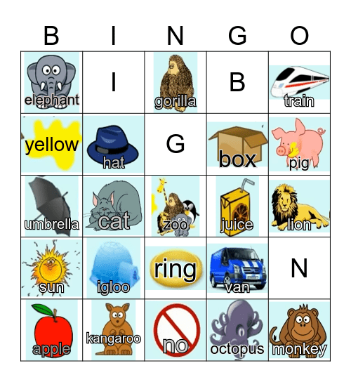 Phonics Bingo Card