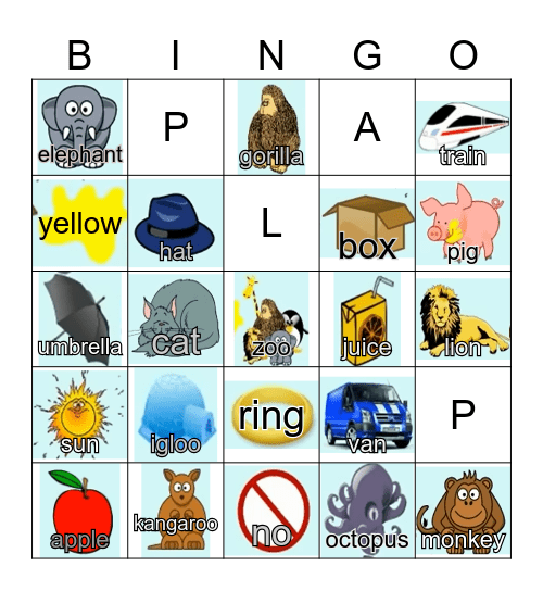 Phonics Bingo Card