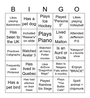 ENL1W Bingo Card