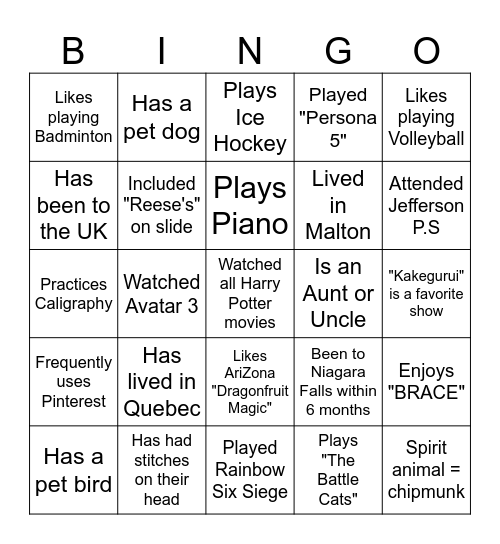 ENL1W Bingo Card
