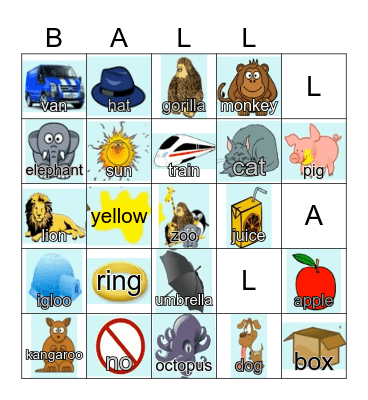 Phonics Bingo Card