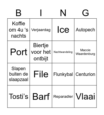 Todo’s via-weekend Bingo Card