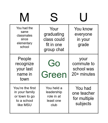 Spartan Bingo Card