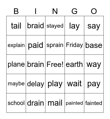Unit 10 Bingo Card