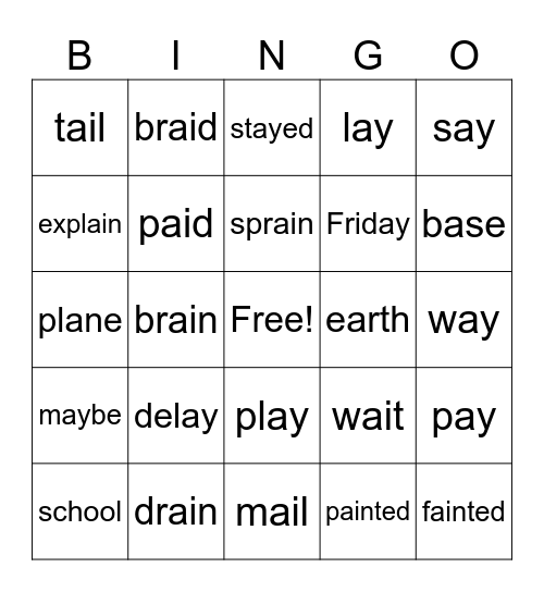 Unit 10 Bingo Card
