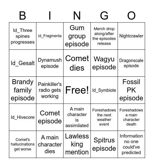Episode 100 Bingo Card