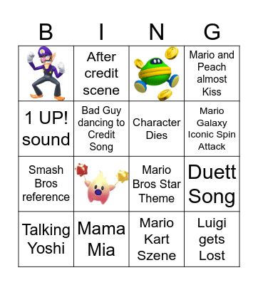 Mario Bingo Card