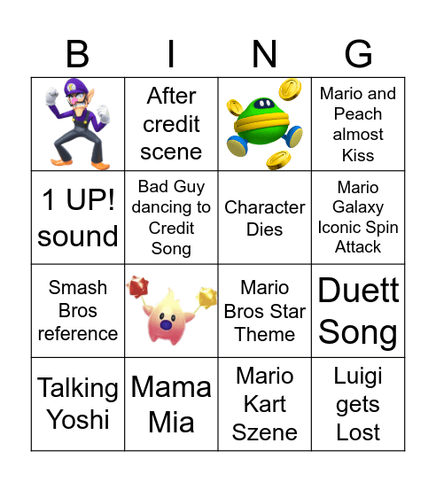 Mario Bingo Card
