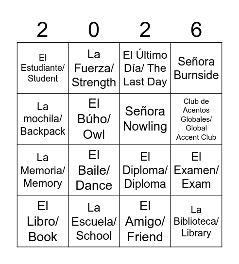 Lotería/ Bingo Card