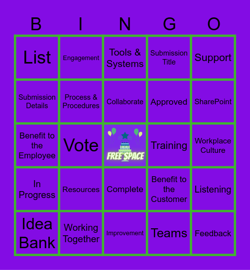 Idea Bank Bingo Card