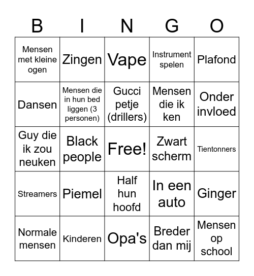 Ometv Bingo Card