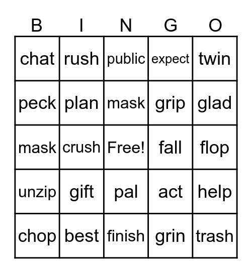 STAAR VOCABULARY Bingo Card