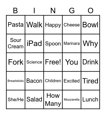 ASL Bingo Card