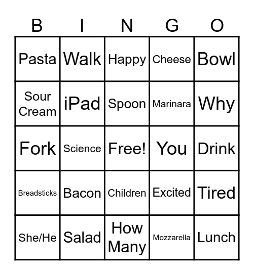 ASL Bingo Card