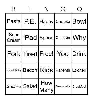 ASL Bingo Card
