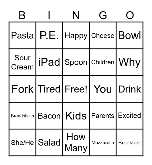ASL Bingo Card