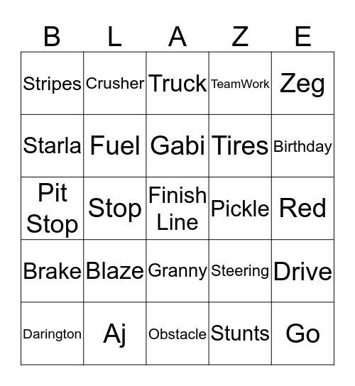 Marshall's 3rd Birthday Bash Bingo Card