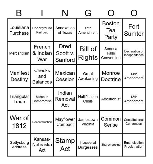 STAAR Review #2 6x6 Bingo Card