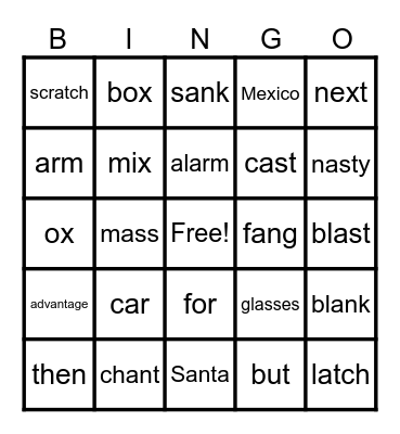 ABC Bingo Card