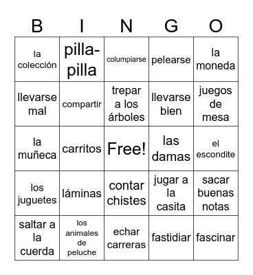 Expresate 2 6.1 Bingo Card