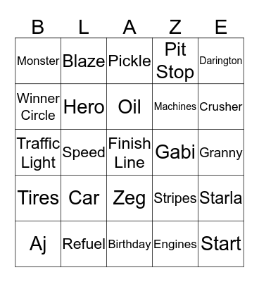 Marshall's Third Birthday Bash Bingo Card