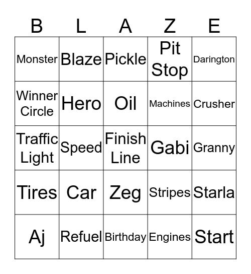 Marshall's Third Birthday Bash Bingo Card