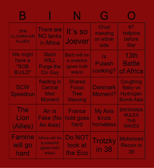 SVS BINGO BANGO BONGO Bingo Card