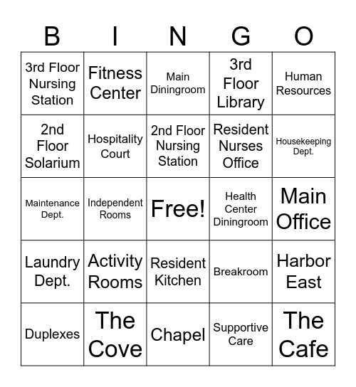 Fairhaven BINGO Card