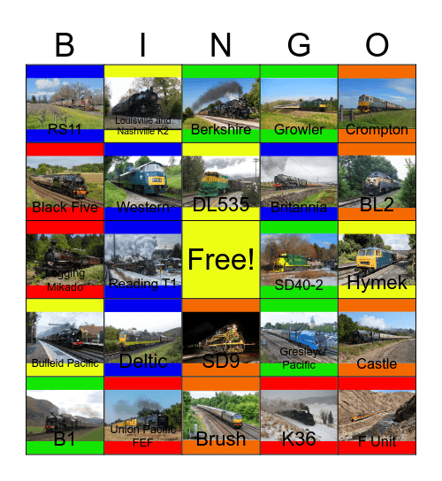 Train Sheds that I would like to build one day Bingo Card
