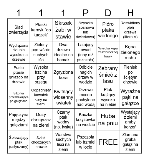 Bingo Owińska Bingo Card