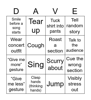 Dr. Castleberry Bingo Card