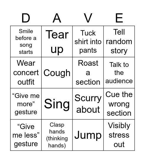 Dr. Castleberry Bingo Card
