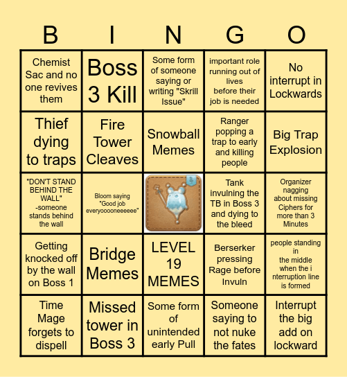 FORKED TOWER BINGO Card